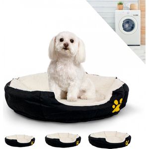 Mobiclinic Pluto - Dierenmand - Hondenbed - Huisdier Bed - Verschillende maten beschikbaar - Zacht - Kattenbed - Antislipbodem - Comfortabel en Aangenaam - Machinewasbaar - Maat M - Zwart en Beige