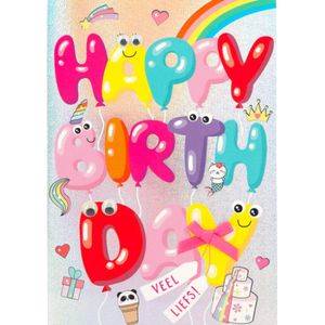 Depesche - Kinderkaart met de tekst ""Happy Birthday - Veel liefs!"" - mot. 035
