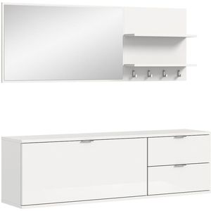 ProjektX garderobe opstelling 4 delen wit hoogglans.