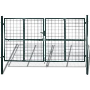 vidaXL - Tuinpoort - modern - hekwerk - 289 - x - 200 - cm - / - 306 - x - 250 - cm - (donkergroen)