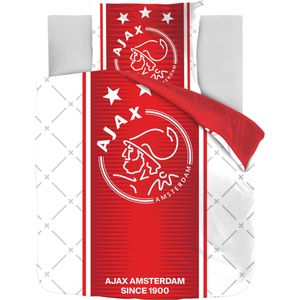 Ajax-dekbedovertrek wit-rood-wit