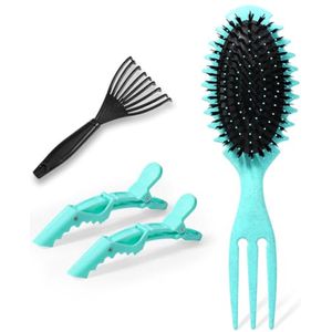 Haarborstel zonder trekken voor krullen en lang haar - Ontwarrende massageborstel voor nat en droog haar