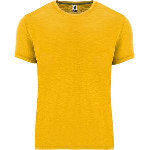 2 Pack T-shirts unisex met korte mouwen Terrier 150 gram iets langer rugpand gram Mosterd - S