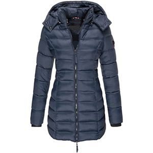 Dames gewatteerde jas, halflang slim fit, warme donsjas voor winter