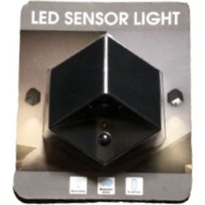 Trendy led wandlampen TRILLION - Set van 2 - Kunststof - Zwart - 22 x 67 x 88 mm - Sensor licht - Hangend - Led sensor light - Rechthoek - Werkt op 3 x aaa batterijen not incl. - 12 Lumenes