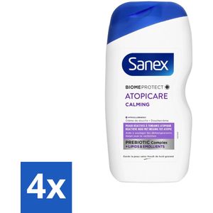 4 x Sanex - BiomeProtect Dermo - Douchecrème - Reactieve Huid - 400 ml - Sanex BiomeProtect - Douchecrème - Gevoelige Huid - Reactieve Huid - Kalmerende Douchecrème