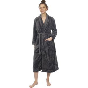 Unisex Badjas Fleece - Sjaalkraag Antraciet