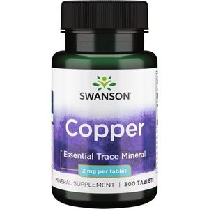 Swanson - Koper - 2mg - 300 Tabletten - Koperchelaat - Essentieel sporenmineraal