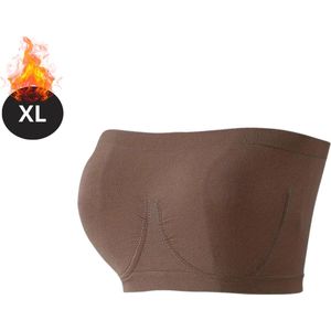 Bovista BH Zonder Beugel - Zonder Bandjes - Push-up Bh's - Comfort Beha - Comfortabel - Sterk - Yoga - Dames - Donkerbruin - Maat M