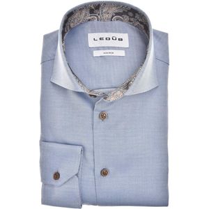 Ledub modern fit overhemd, popeline, middenblauw