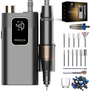 FOOCCA - Portable - Elektrische Nagelvijl - 40000 RPM - Oplaadbaar - Nagelstofkap - Manicure en Pedicure Set