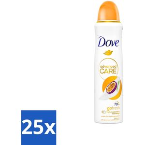 25 x Dove - Deospray - Passievrucht & Citroengras - 150 ml - Hydraterende Deodorant - Alcoholvrije Deodorant