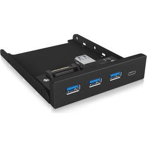 USB 3.0 Frontpaneel met 1x USB-C en 3x USB-A Poorten voor 3,5 Inch Behuizing