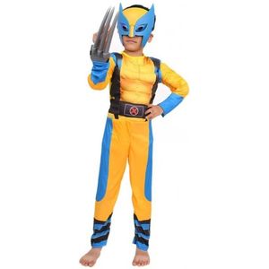 Wolverine superhelden kostuum + masker + klauw, kind, maat 122/128