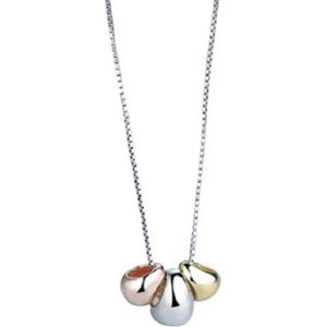 Lieve Jewels Zilverkleurige Ketting (925 Sterling Plating) - Tricolor Druppel