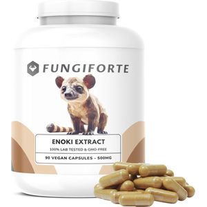 FungiForte - Enoki Extract 500mg - 90 stuks - Non-GMO - Lab Tested - Enoki Capsules - Paddenstoel Supplement