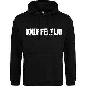 KNUFFELTIJD Hoodie | Sweater | Capuchon | Trui | Hooded | Print | Zwart | Maat 2XL