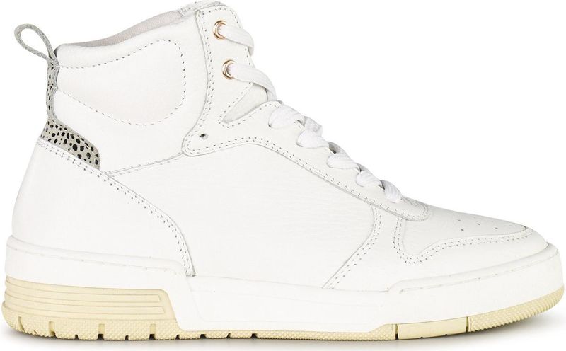 PS Poelman - Teak - Dames Sneakers - Wit - Plateauzool 4 cm