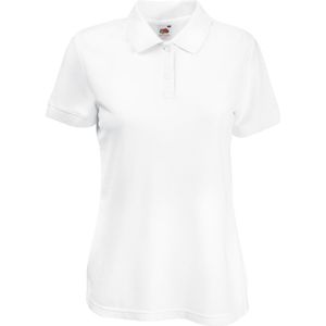 Fruit Of The Loom Vrouwen Dames-Fit 65/35 Poloshirt Korte Mouwen (Wit)