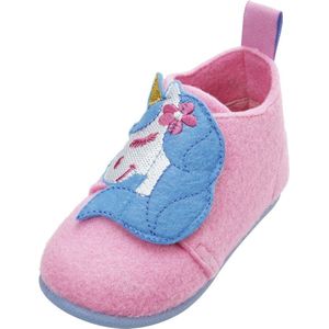 Playshoes Pantoffels Eenhoorn Meisjes Vilt/textiel Roze/blauw Mt 25