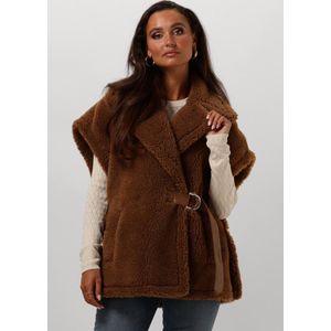 Liu Jo Gilet Ts. Teddy Blazers Dames - Camel - Maat 34