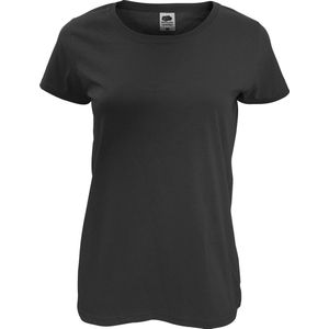Fruit Of The Loom Dames/ Vrouwen Dames-Fit Original T-Shirt met Korte Mouwen (Zwart)