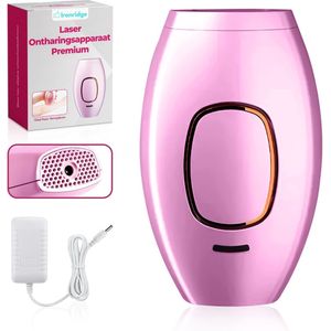 Ironridge® Laser Ontharingsapparaat - 999.99 Flitsen - IPL Laser Ontharing - Voor Elk Huid en Haartype - Epileerapparaat Dames & Heren - Permanente Ontharing - Voor Gevoelige Huid - Haarvrij - Inclusief Beschermbril en Scheermes - Roze