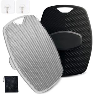 Siliconen schuurborstels voor lichaam douche bad - zachte peeling - ergonomische antislip handgreep - gevoelige huid - op te hangen