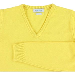 Osborne Knitwear Trui met V hals - Dames - Lamswol - Daffodil - L