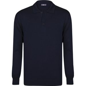 Jimmy Sanders Gebreide Polo Trui - Polo Kraag - Sweater - 100% Katoen Heren Navy - M
