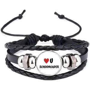 Akyol - love u schoonvader armband zwart - Papa - de liefste schoonvader - vader cadeautjes - vaderdag - verjaardag - geschenk - kado
