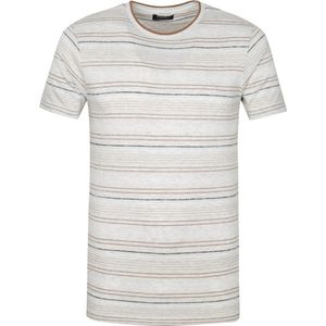 Dstrezzed - T-shirt Strepen Lichtgrijs - Heren - Maat XL - Modern-fit