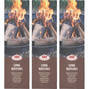 Fancy Flames BBQ/Barbecue lucifers - 135x - lange lucifers - 28 cm