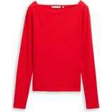 Tom Tailor Denim Slim fit shirt met lange mouwen en boothals