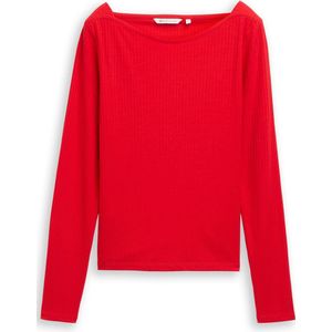 Tom Tailor Denim Slim fit shirt met lange mouwen en boothals