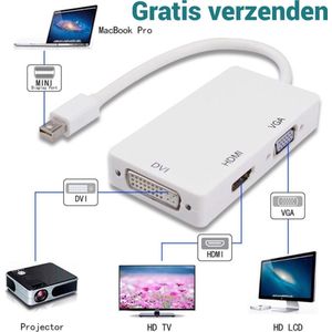 Saizi 3 in 1 Supersnelle Mini Display port (Thunderbolt) Naar VGA & HDMI & DVI Monitor Kabel / Adapter / Schakelaar / Mini Display Port To VGA Connector / Omvormer Voor Apple / Mac / Macbook