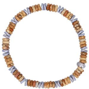 Manfield - Heren - Beige kralenarmband - Maat 1