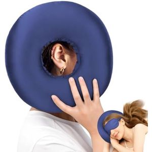 PromoHome - Oorpiercingkussen - Satijnen Oorkussen met Oogmasker - Drukverlichting voor Oorpijn