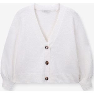 Sissy-Boy - Bouclé Vest - Wit - Driekwart Mouwen - V-hals