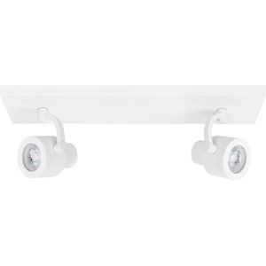 Witte plafondlamp Alto | 2 spots | wit | metaal | 40 x 9 cm | Ø 6 cm | eetkamer / woonkamer lamp | modern / stoer design