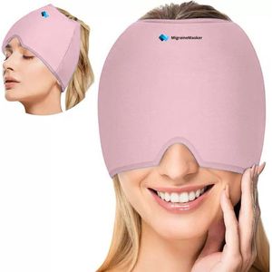 MigraineMasker® – Migraine muts - hot cold pack – Hoofdpijn Masker 600 gram - Roze