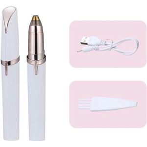 Elektrische wenkbrauwtrimmer voor vrouwen Wenkbrauwpotlood Gezichtshaarverwijderingsapparaat Automatische wenkbrauwtrimmer voor vrouwen Klein opvouwbaar mes Wit