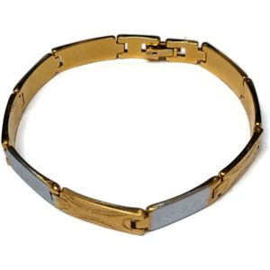 Stoere Bicolor Rvs Armband - 19cm