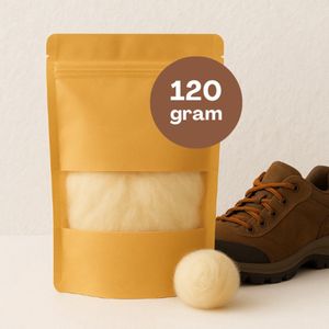 Wandelwol - 120 gram - 100% Merino wol - Comfortwol - 100% natuurlijke antidruk-wol - Voetwol voor blaren, hielspoor & likdoorns – Wandelwol voor Nijmeegse Vierdaagse
