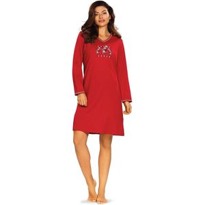 Comtessa - rode dames nachthemd - lange mouw - maat 50