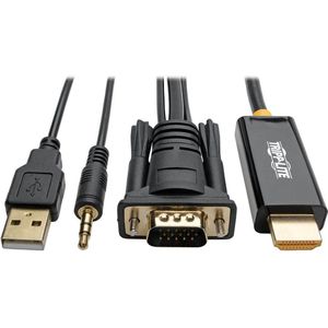 Tripp-Lite P116-006-HDMI-A VGA + Audio to HDMI Adapter Cable with USB Power, 1920 x 1080 (1080p) @ 60 Hz (M/M), 6 ft. TrippLite
