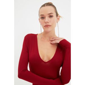 Trendyol Vrouwen Standaard mouw V-hals Bodysuit