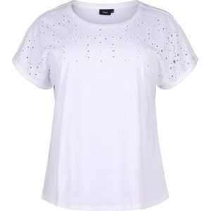 ZIZZI VSOFIA SS T-SHIRT Dames T-shirt - White - Maat S (42-44)