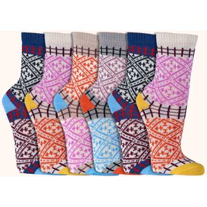 Katoenen damessokken | maten 35-38 en 39-42 | thema: Hygge Baltische stijl | per 6 paar