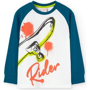 Boboli Knit Bicolour T-shirt Met Lange Mouwen Veelkleurig 4 Years Jongens